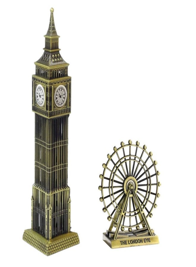 Lilone Home Decor Metal Showpiece Combo Big Ben (18 CM), London Eye (9 CM) (Model: BB_LE) - Image 1